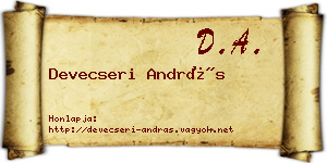 Devecseri András névjegykártya