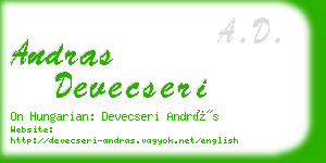 andras devecseri business card